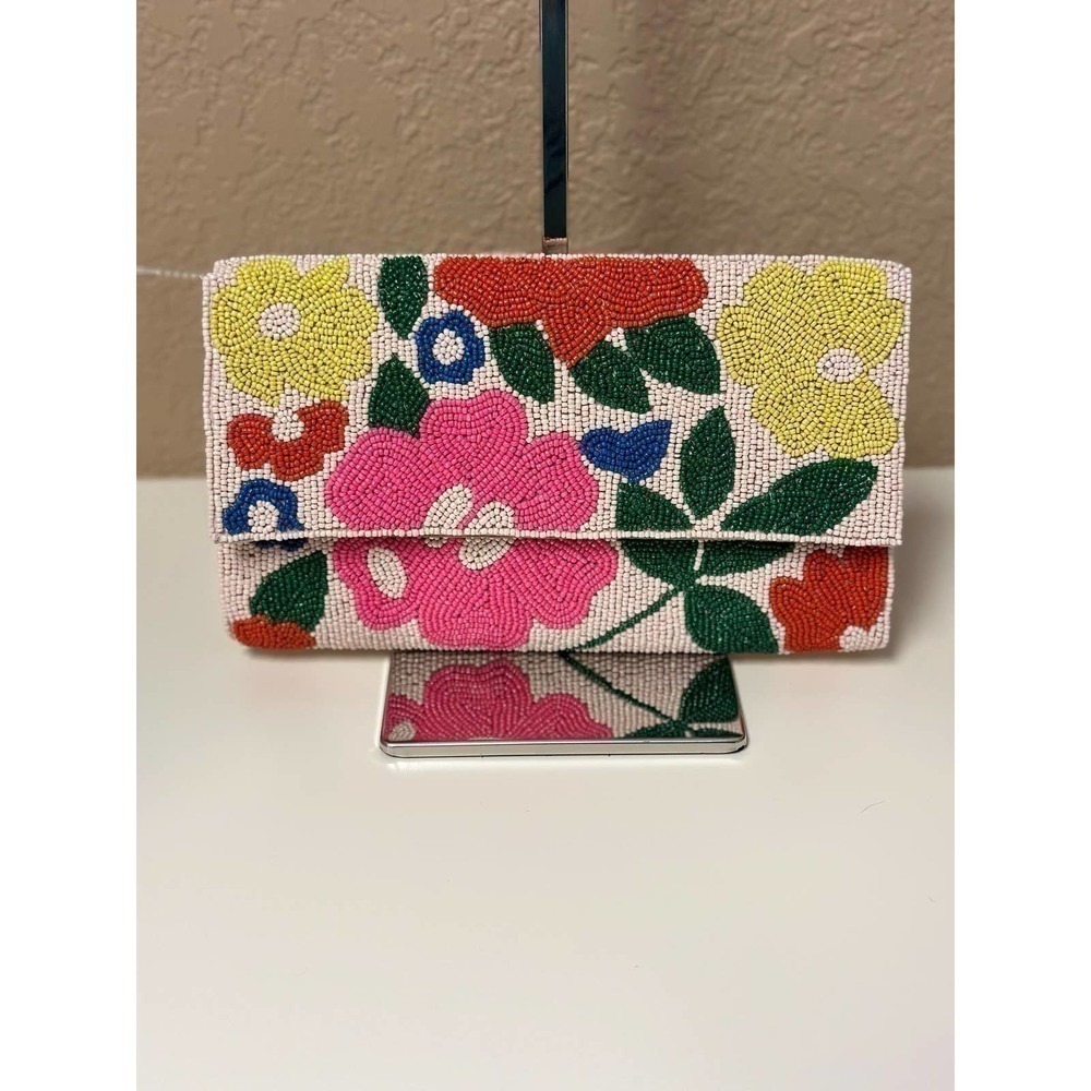 Gorgeous Beaded Clutch Bag w/ Chain Option‎ - Picture 2 of 4